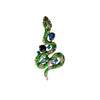 Green Winding Crystal Snake Brooch