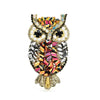 Multi Coloured Crystal Owl Brooch