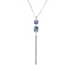 Double Crystal Tassled Pendant Necklace