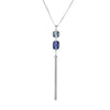 Double Crystal Tassled Pendant Necklace