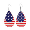 Double Earrings With Stars And Stripes In Leatherette