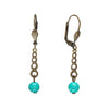 Drop Earrings With Turquoise Howlite Charm