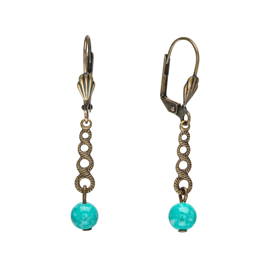 Drop Earrings With Turquoise Howlite Charm