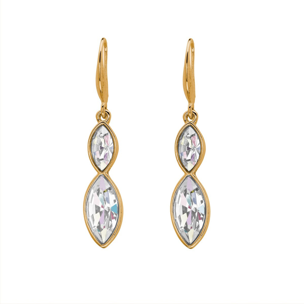 Dual Crystal Marquis Drop Earrings