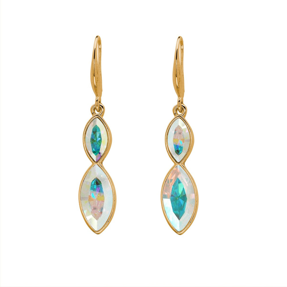 Dual Crystal Marquis Drop Earrings