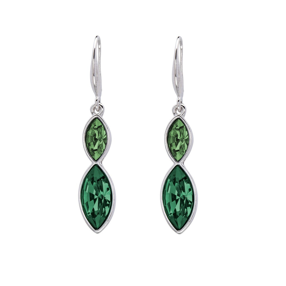 Dual Crystal Marquis Drop Earrings