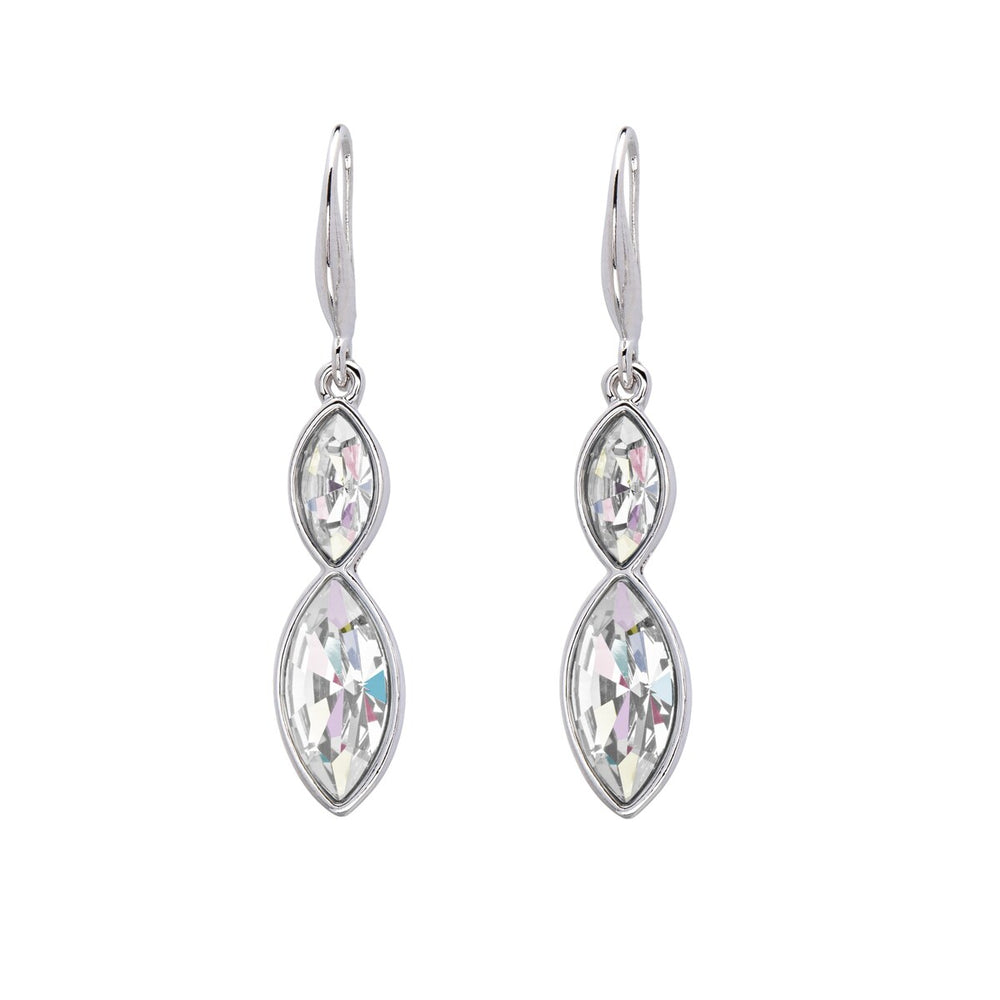 Dual Crystal Marquis Drop Earrings