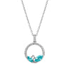 Dual Marquis Crystal Circular Pave Pendant Necklace