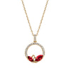 Dual Marquis Crystal Circular Pave Pendant Necklace