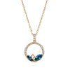 Dual Marquis Crystal Circular Pave Pendant Necklace