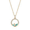 Dual Marquis Crystal Circular Pave Pendant Necklace