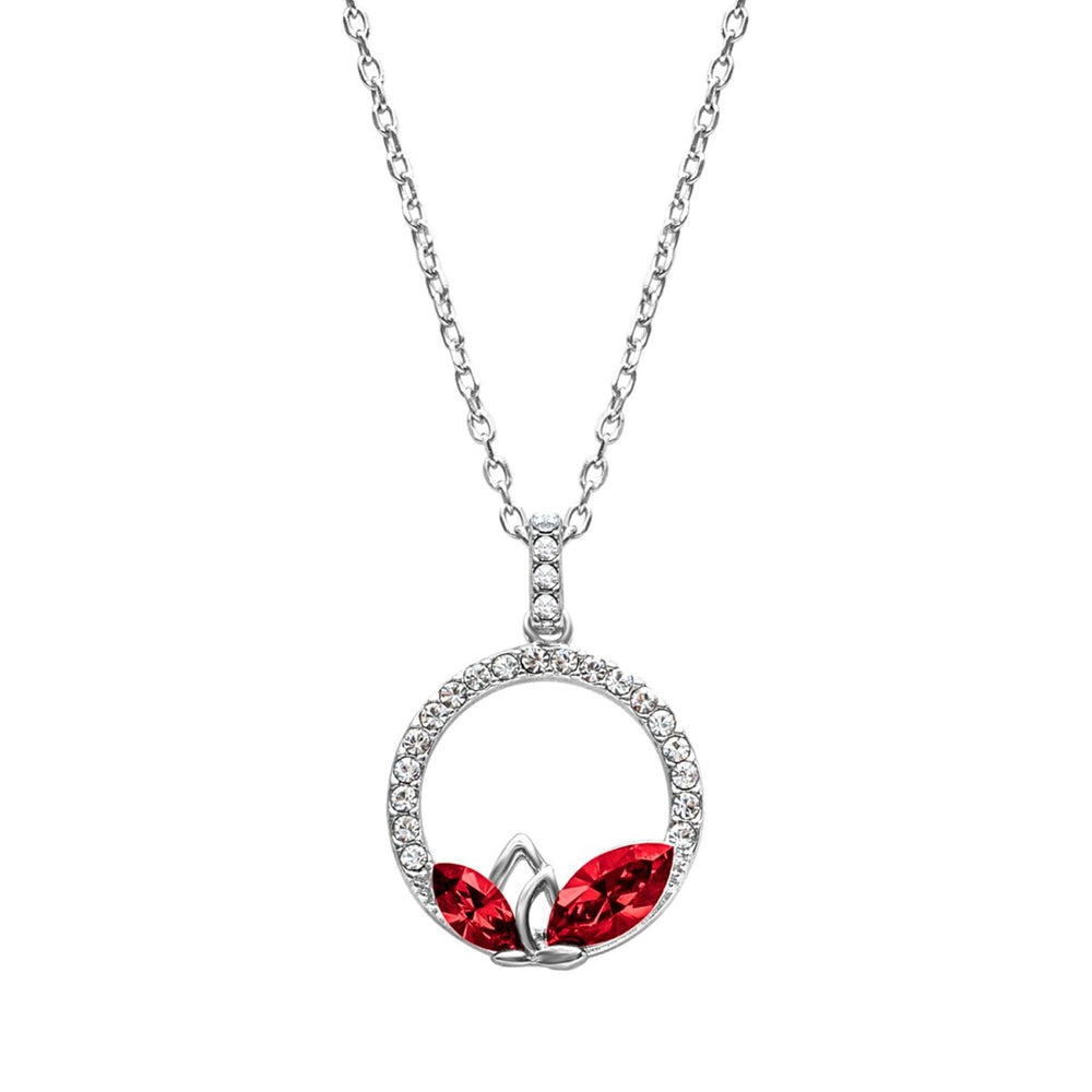 Dual Marquis Crystal Circular Pave Pendant Necklace