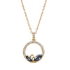 Dual Marquis Crystal Circular Pave Pendant Necklace