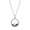 Dual Marquis Crystal Circular Pave Pendant Necklace