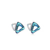 Dual Triangle Stud Earrings with Swarovski Crystals