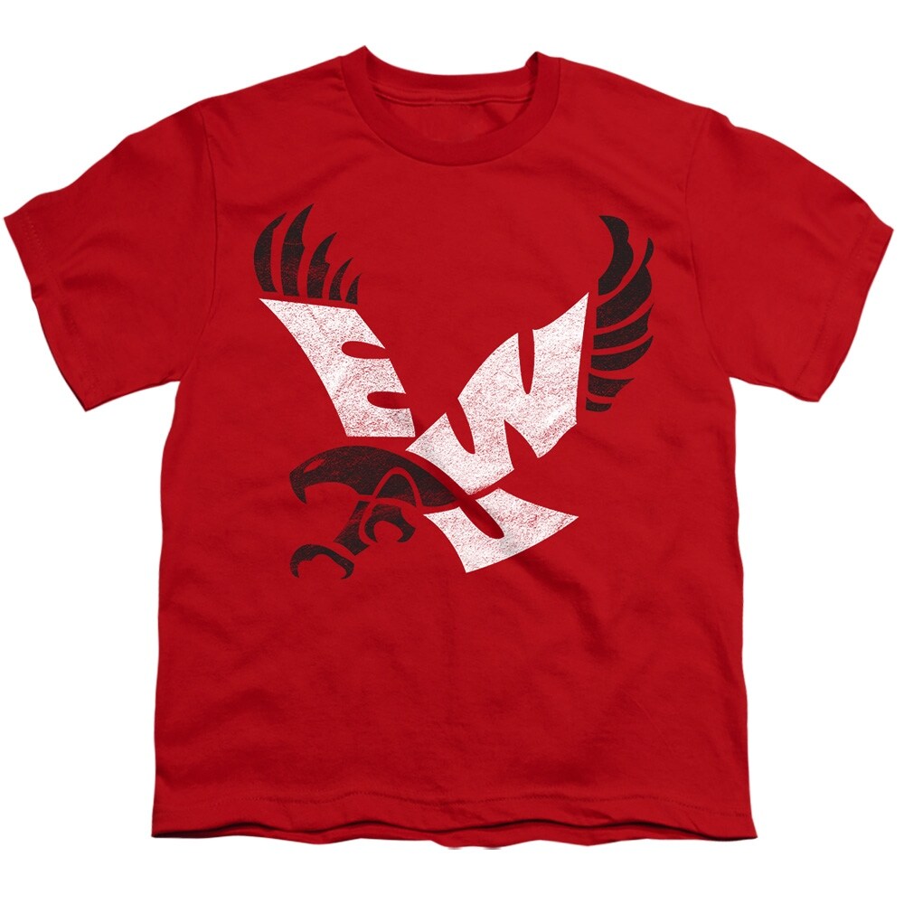 Eastern Washington University Distressed Primary Logo Kids T Shirt for Youth Boys and Girls