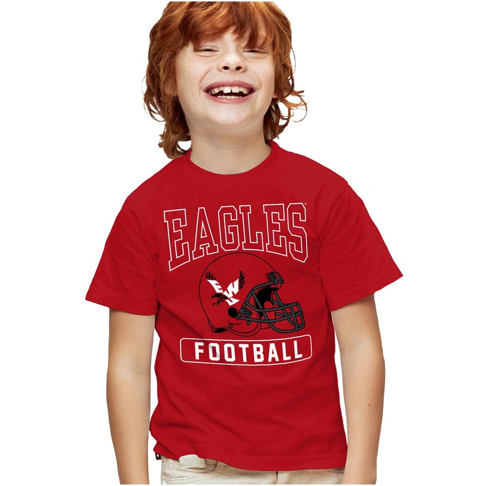 Eastern Washington University Football Helmet Kids T Shirt for Youth Boys and Girls