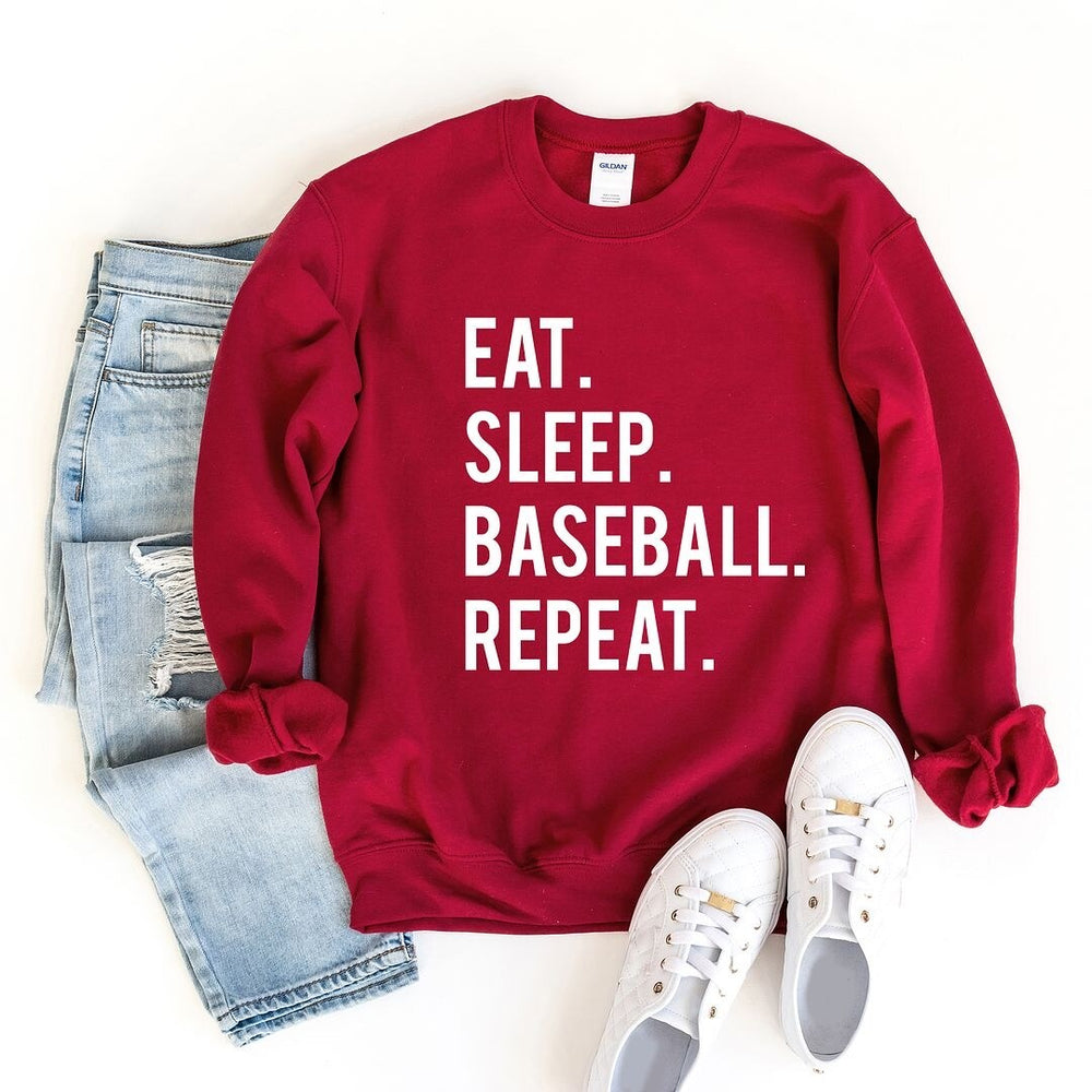 Eat Sleep Baseball Repeat Graphic Sweatshirt