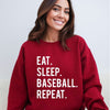 Eat Sleep Baseball Repeat Graphic Sweatshirt