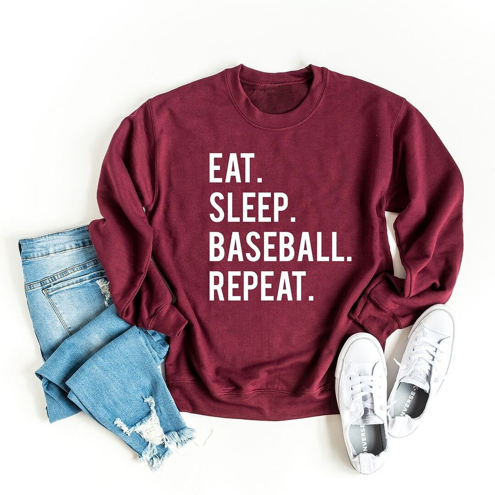 Eat Sleep Baseball Repeat Graphic Sweatshirt