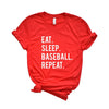 Eat Sleep Baseball Repeat Short Sleeve Crewnneck Tee