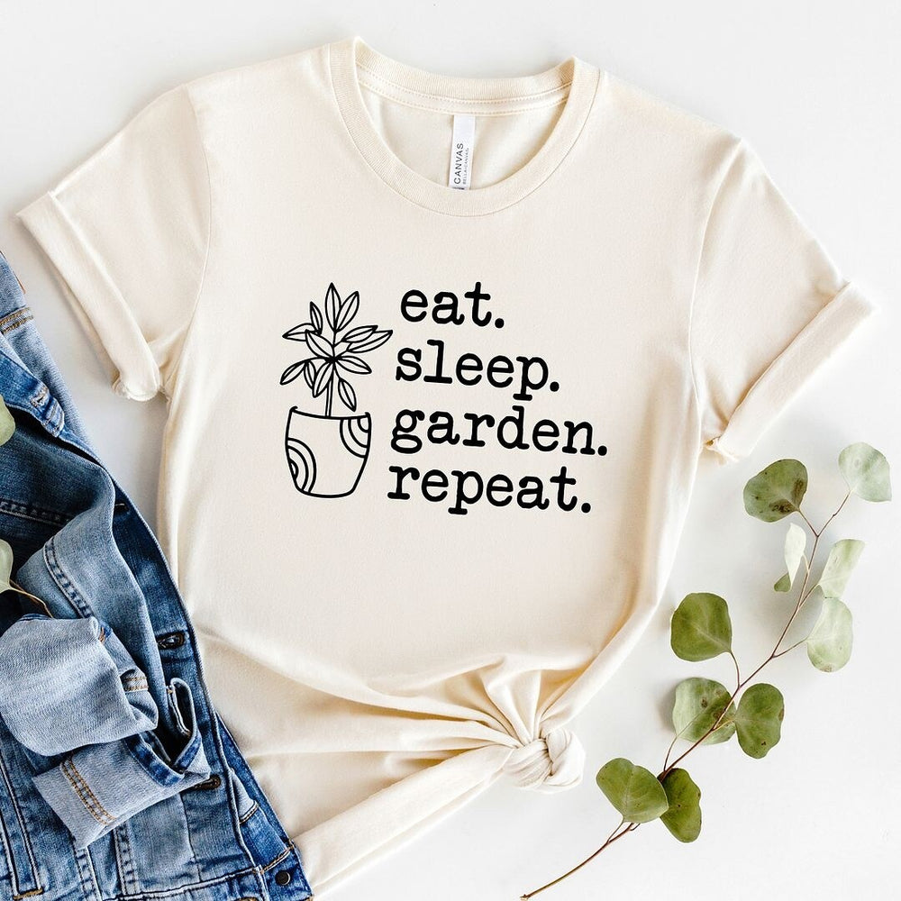 Eat Sleep Garden Repeat Short Sleeve Tee