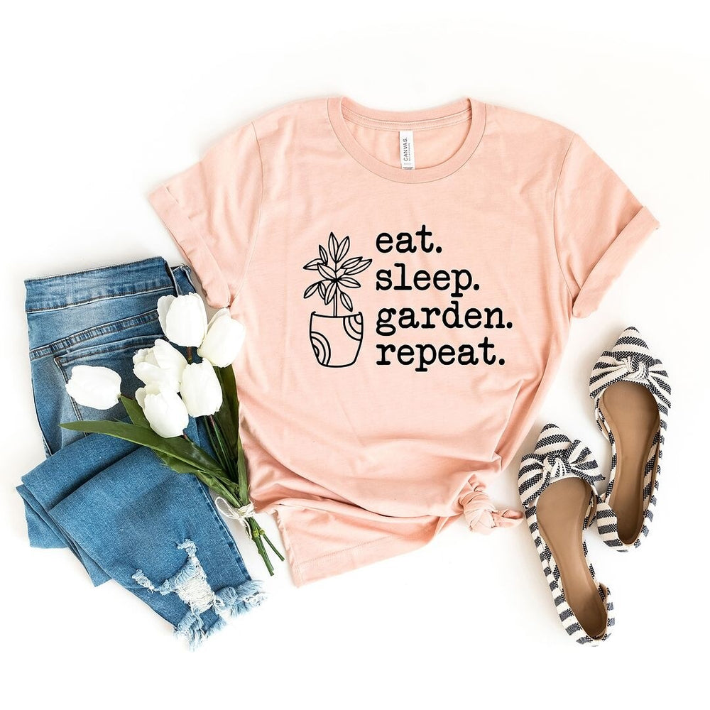 Eat Sleep Garden Repeat Short Sleeve Tee