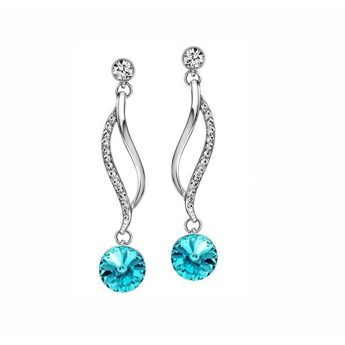 Elegant Crystal Swirl Drop Earrings