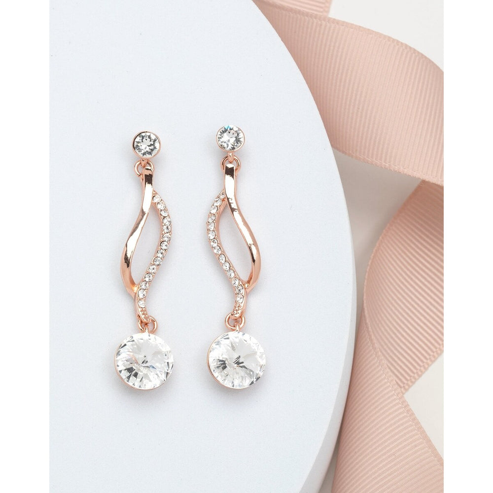 Elegant Crystal Swirl Drop Earrings