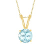 Elegant Solitaire Pendant Gold Over Sterling Silver Natural Aquamarine