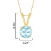 Elegant Solitaire Pendant Gold Over Sterling Silver Natural Aquamarine