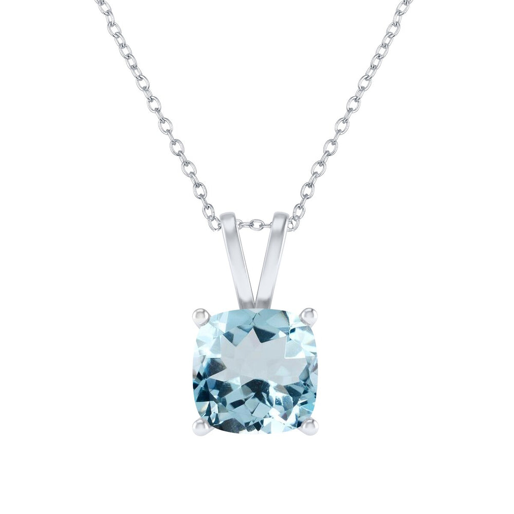 Elegant Solitaire Pendant 2.50Ct Natural Aquamarine in Sterling Silver