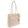 Ellen Tracy Chain Faux Smooth Leather Quilted Tote