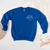 Embroidered Choose Happy Lightning Smiley Face Left Chest Graphic Sweatshirt