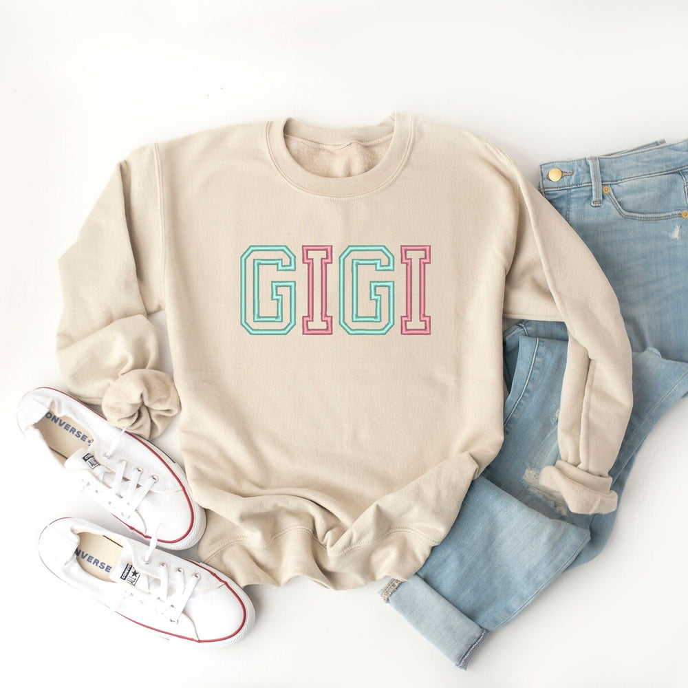 Embroidered Gigi Outline Graphic Sweatshirt