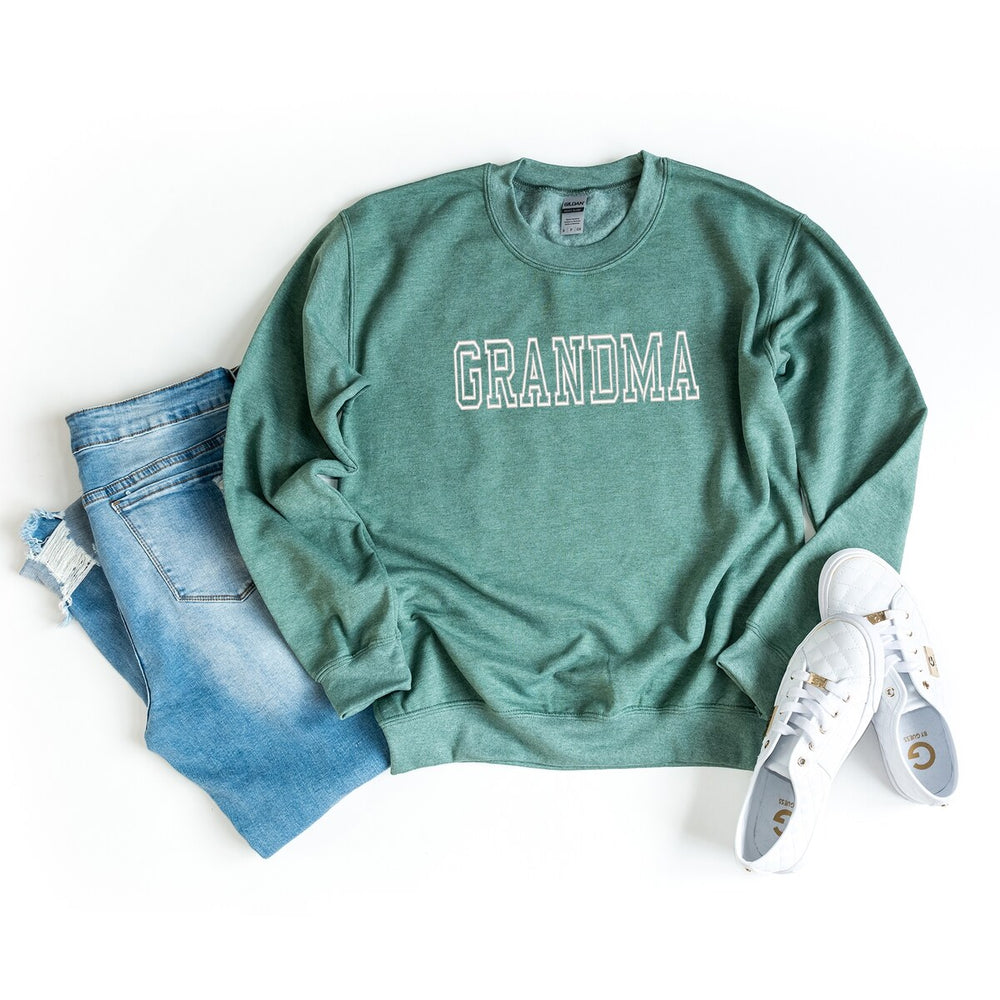 Embroidered Grandma Outline Graphic Sweatshirt