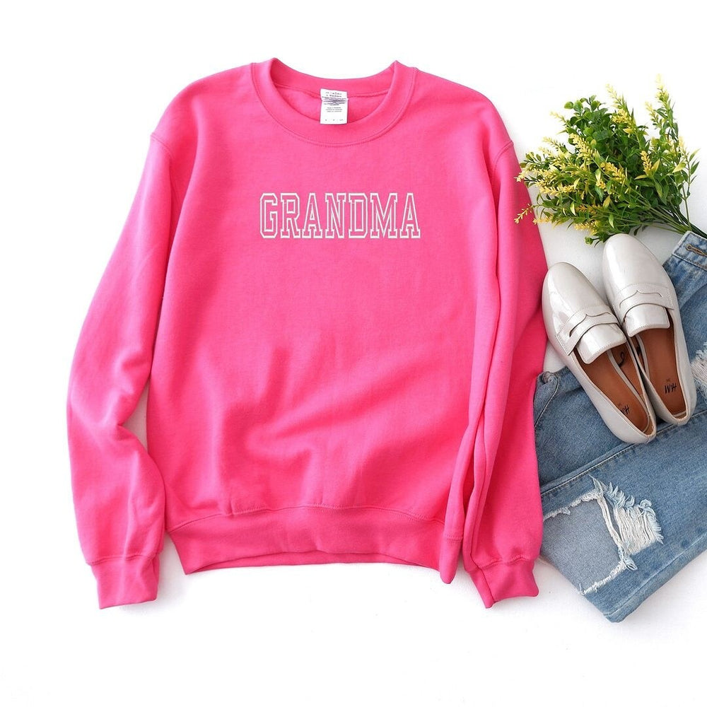 Embroidered Grandma Outline Graphic Sweatshirt