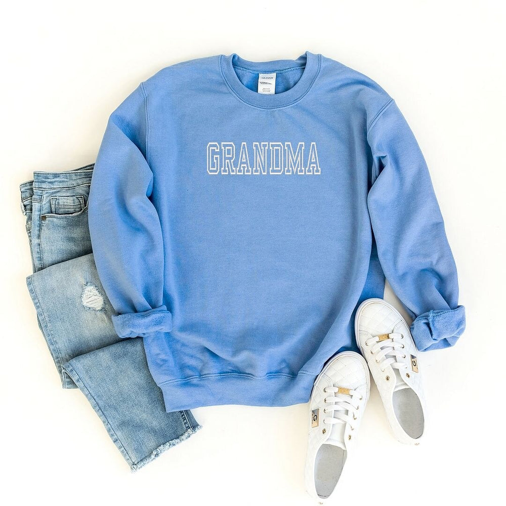 Embroidered Grandma Outline Graphic Sweatshirt