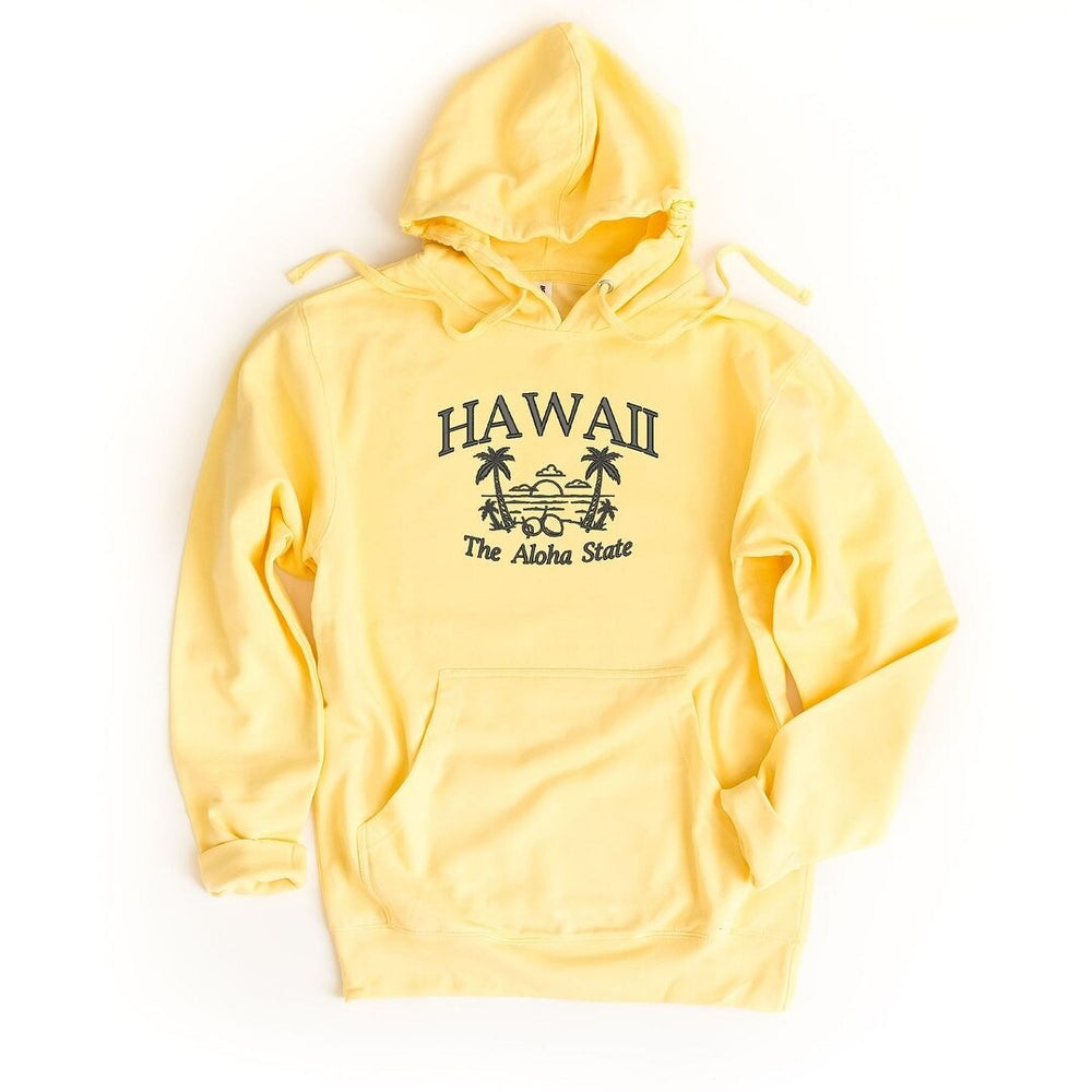 Embroidered Hawaii The Aloha State Graphic Hoodie