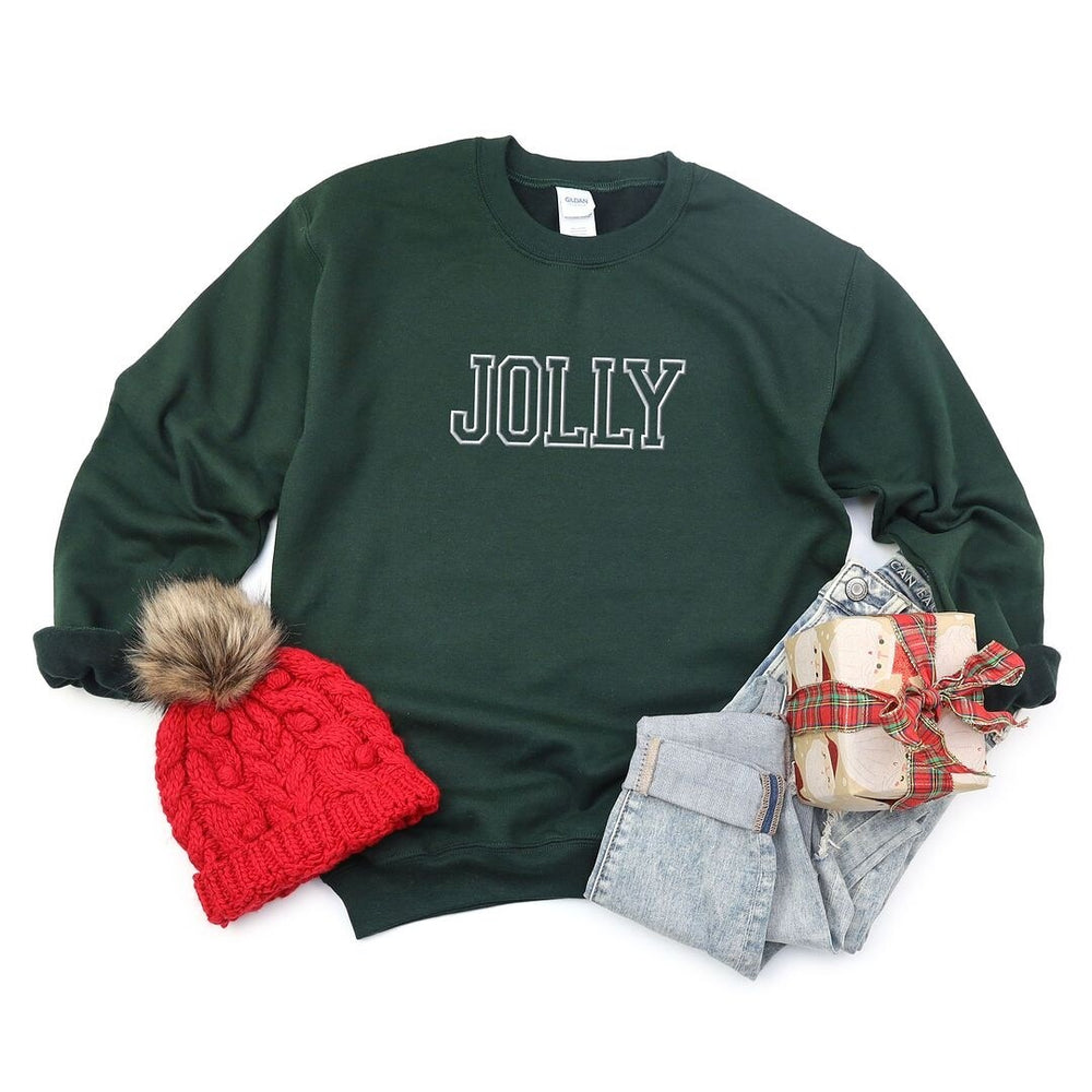 Embroidered Jolly Graphic Sweatshirt