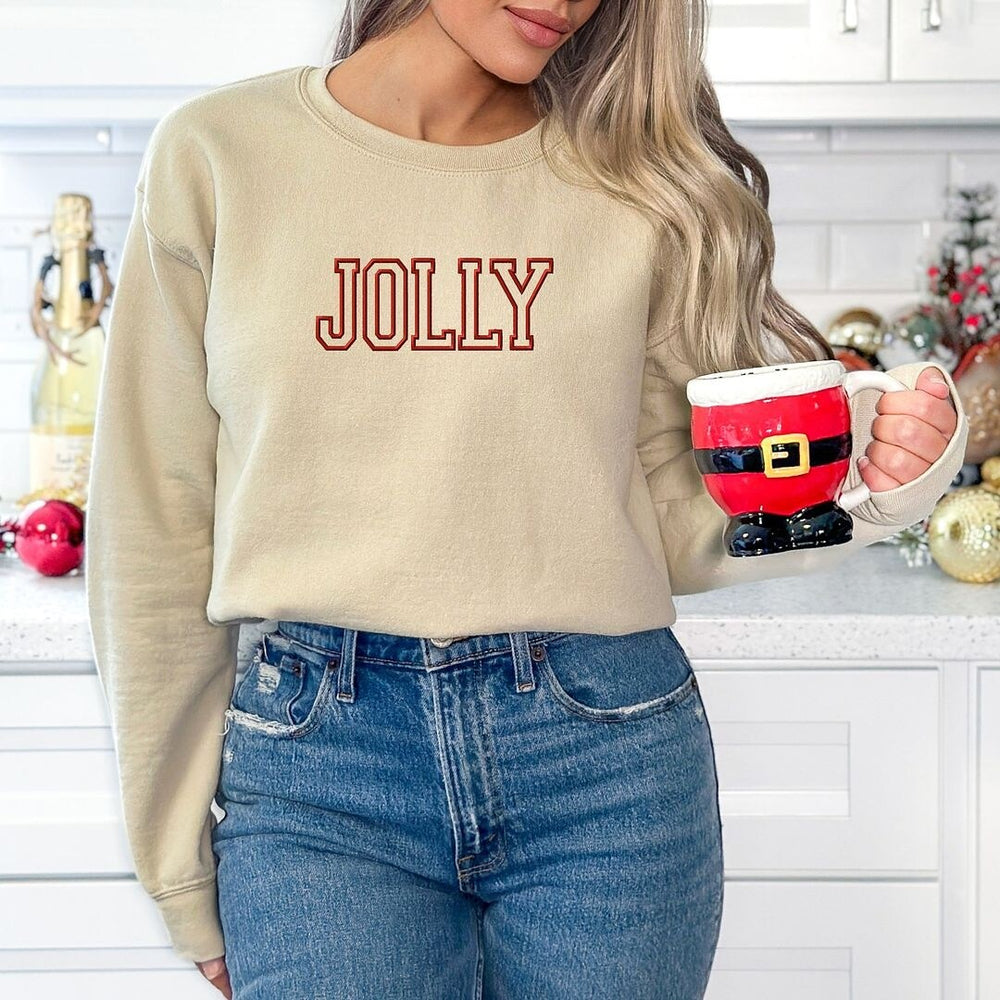 Embroidered Jolly Graphic Sweatshirt