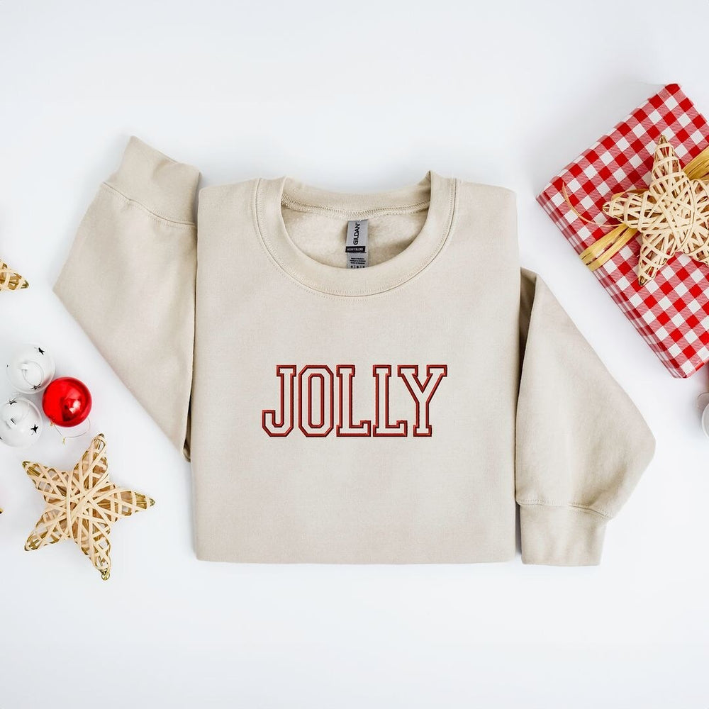 Embroidered Jolly Graphic Sweatshirt