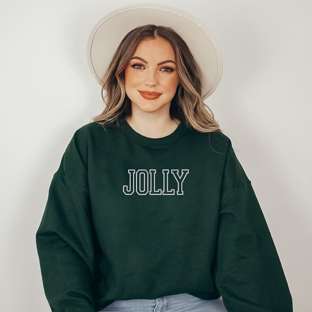 Embroidered Jolly Graphic Sweatshirt