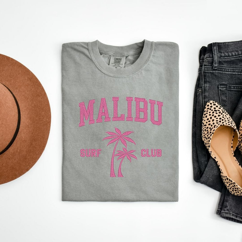 Embroidered Malibu Surf Club Garment Dyed Tee