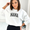 Embroidered Mama Arched Graphic Sweatshirt