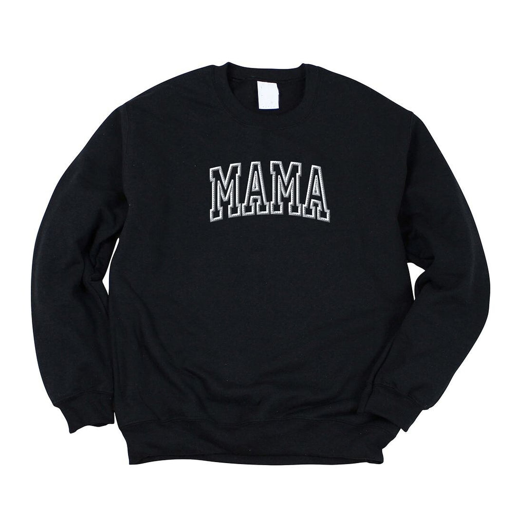 Embroidered Mama Arched Graphic Sweatshirt