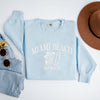 Embroidered Miami Beach Florida Garment Dyed Sweatshirt