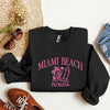 Embroidered Miami Beach Florida Graphic Sweatshirt