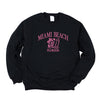 Embroidered Miami Beach Florida Graphic Sweatshirt