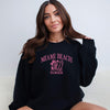 Embroidered Miami Beach Florida Graphic Sweatshirt